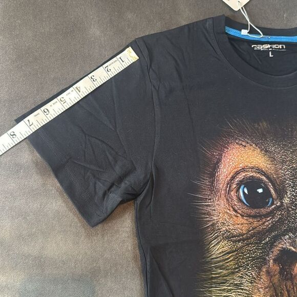 Adult Unisex Black Short Sleeve Chimpanzee T-Shirt Size L NEW - Picture 8 of 10